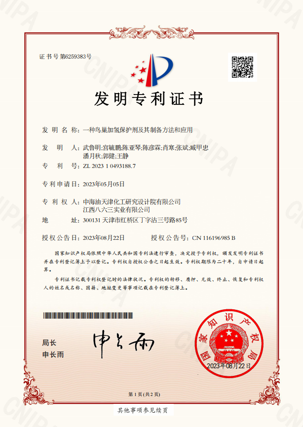 一种鸟巢加氢保护剂及其制备方法和应用